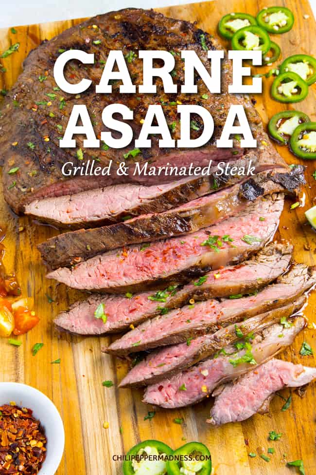 Carne Asada Recipe: Grilled Marinated Steak - With this rockin\' carne asada recipe, you flavor flank or skirt steak with a zingy homemade marinade, then grill it, slice it and serve it. It\'s hard to beat! A Mexican classic! #MexicanCuisine #Grilling #Steak