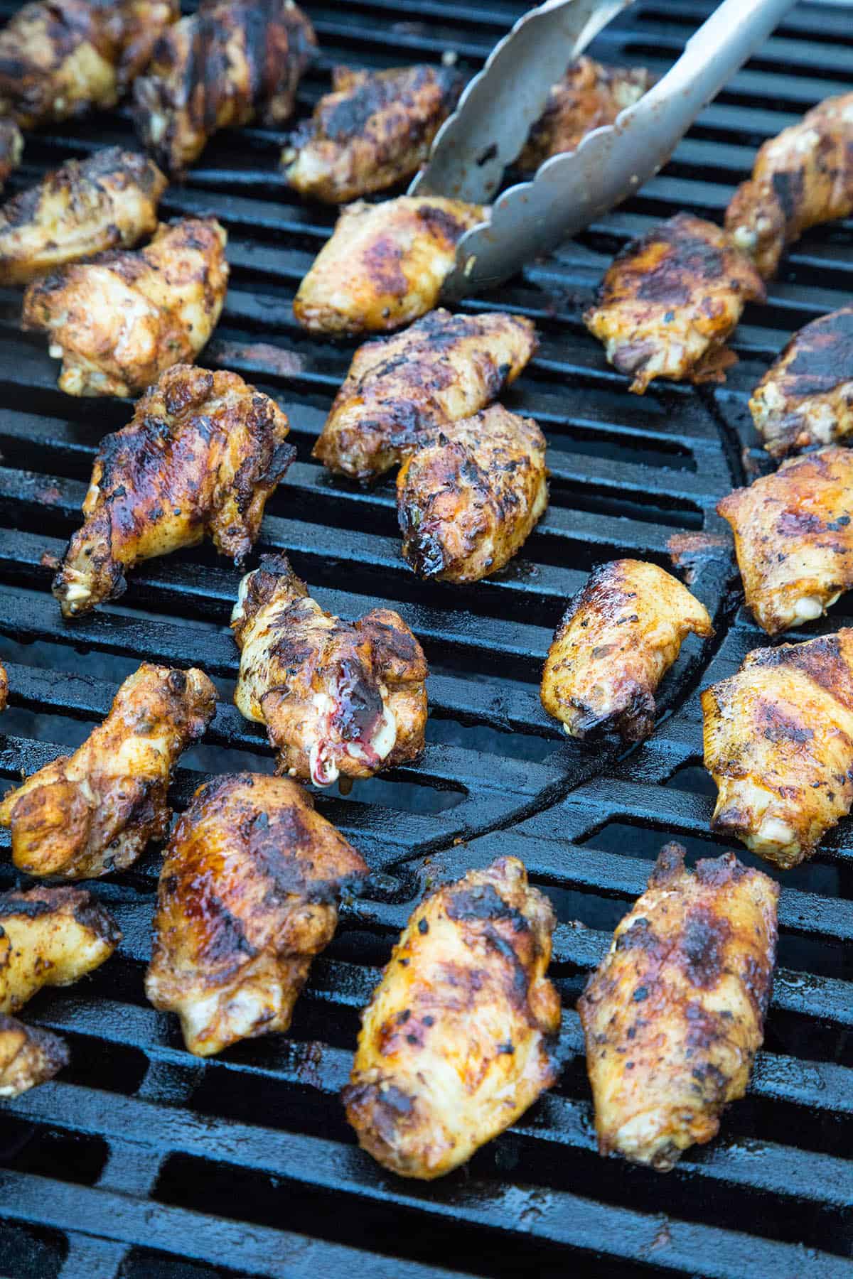 Grilling up the chicken wings