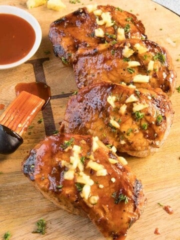 Grilled Pork Chops with Pineapple-Gochujang Glaze Recipe