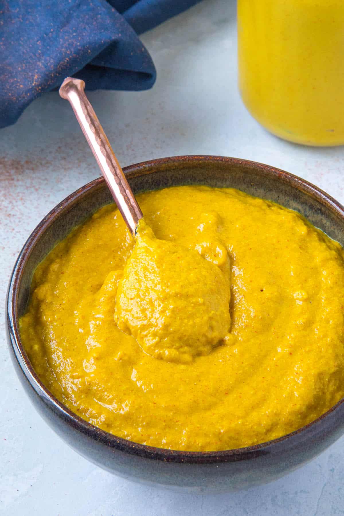 Homemade Yellow Mustard served in a bowl