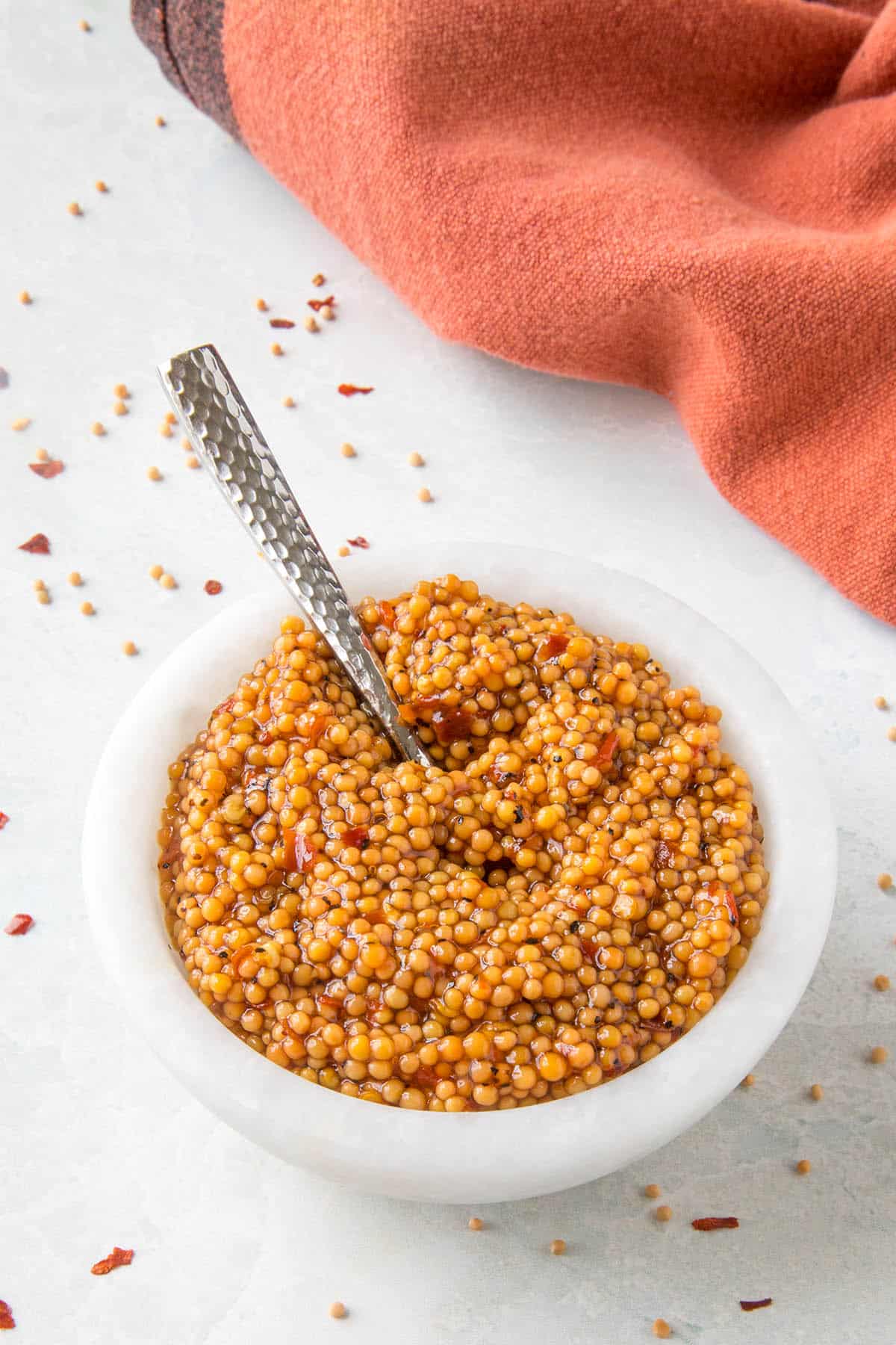 Pickled Mustard Seeds in a bowl, ready to serve
