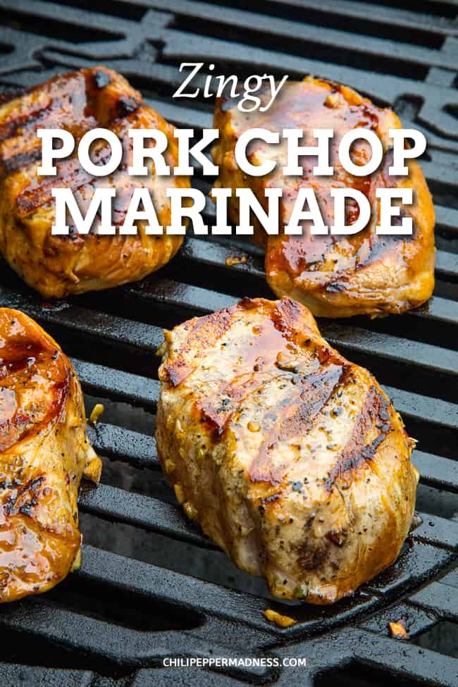 Zingy Pork Chop Marinade Recipe - The best pork chop marinade for extra juicy pork chops with big flavor no matter how you cook them, with just a touch of zing. #Marinade #PorkChops