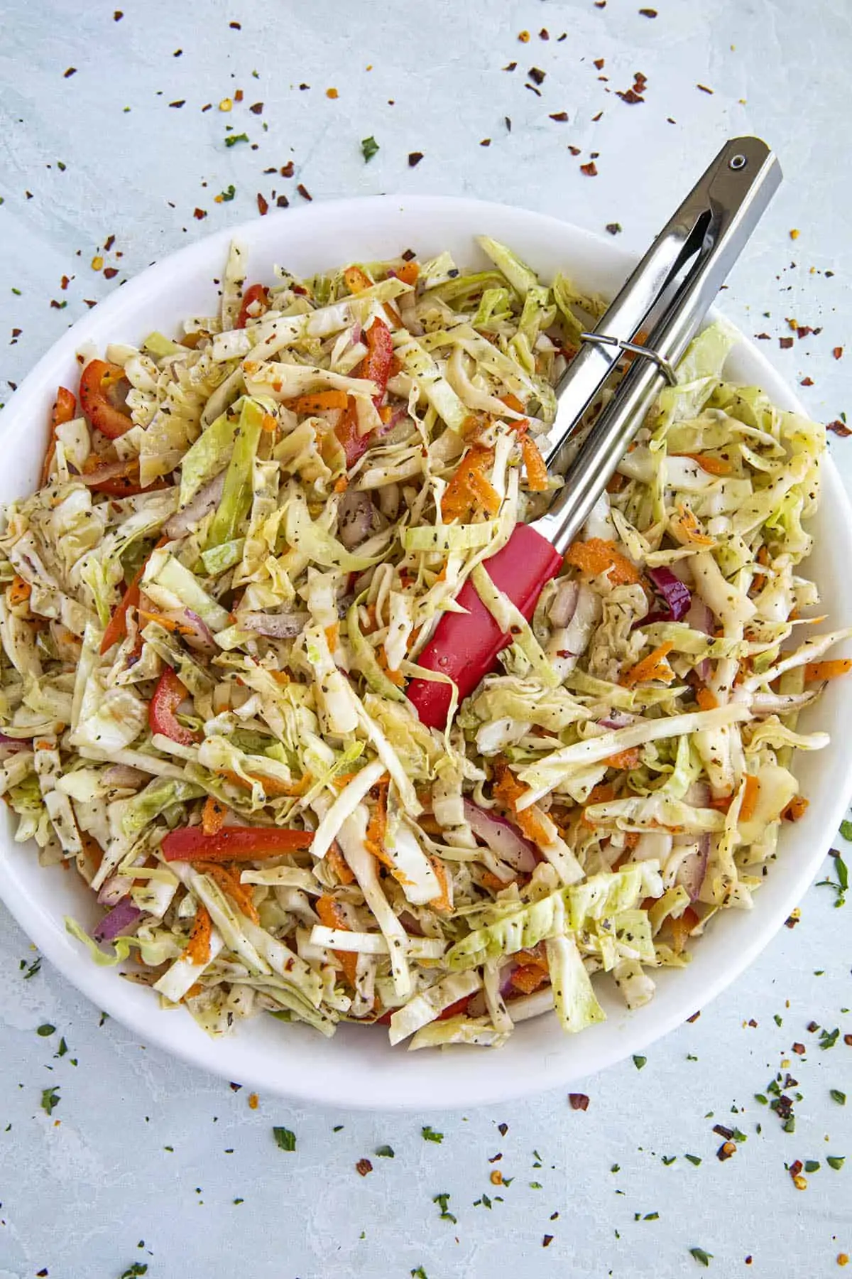 Vinegar Coleslaw in a bowl