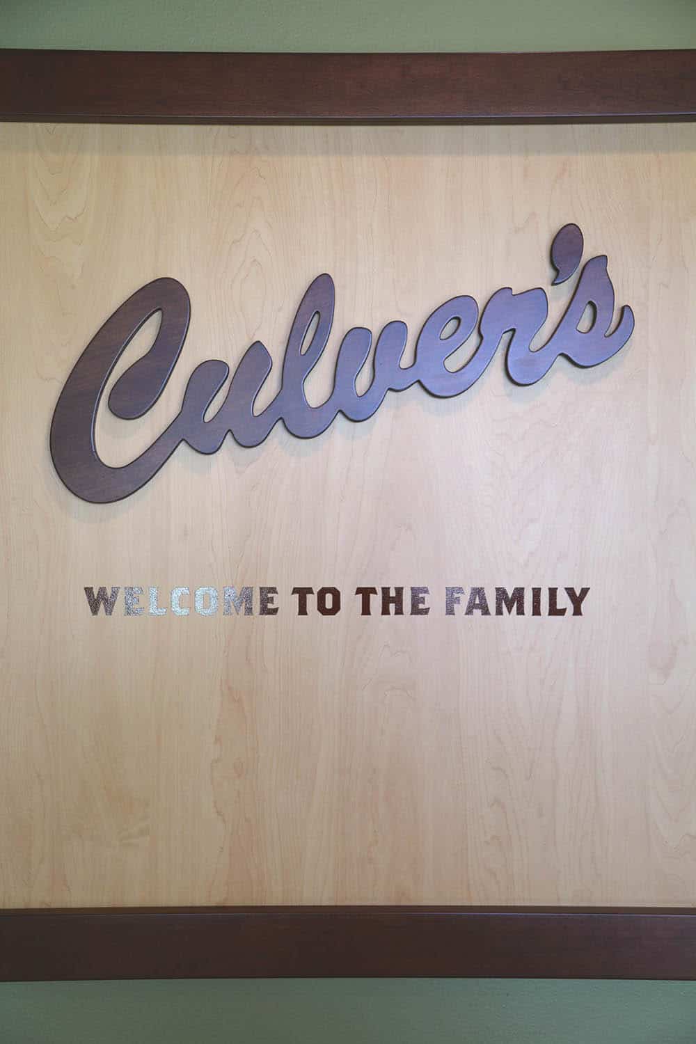 Welcome Sign at Culver's