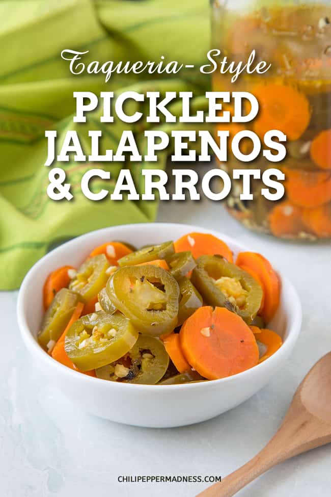 Taqueria-Style Pickled Jalapenos and Carrots - This recipe for spicy pickled carrots and jalapeno peppers is just like they make them at your favorite Mexican restaurant. They\'re a perfect snack or side dish. #MexicanCuisine #Pickled