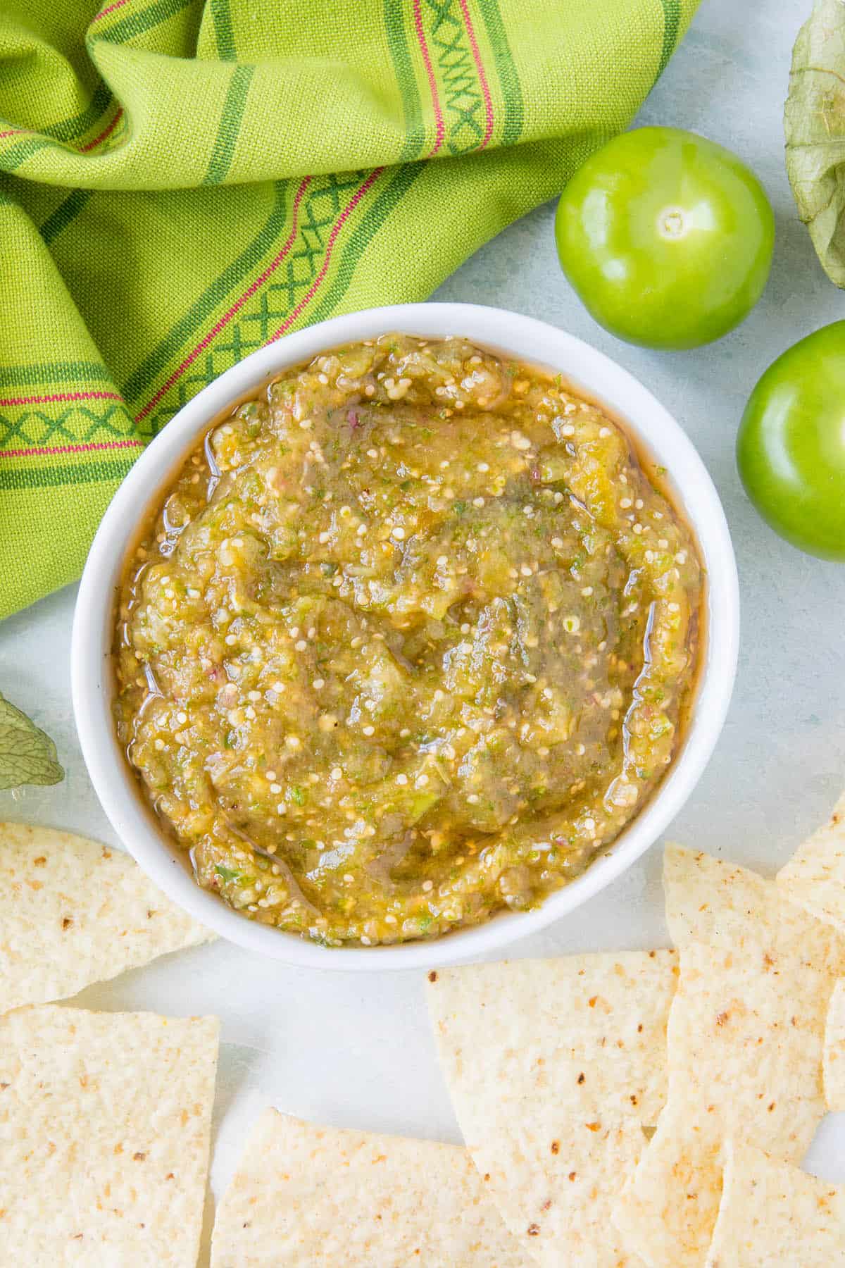 Salsa verde in a bowl