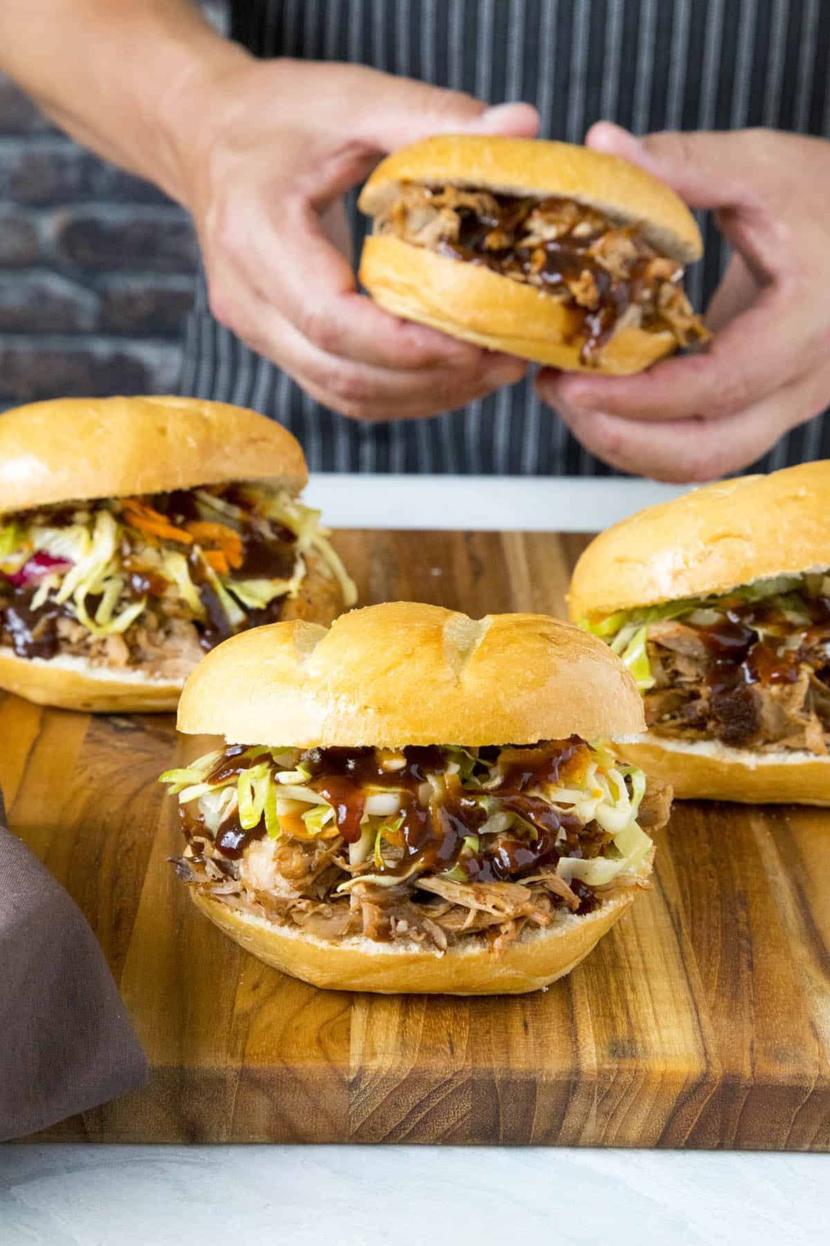 Slow Cooker BBQ Pulled Pork Sandwiches - Chili Pepper Madness