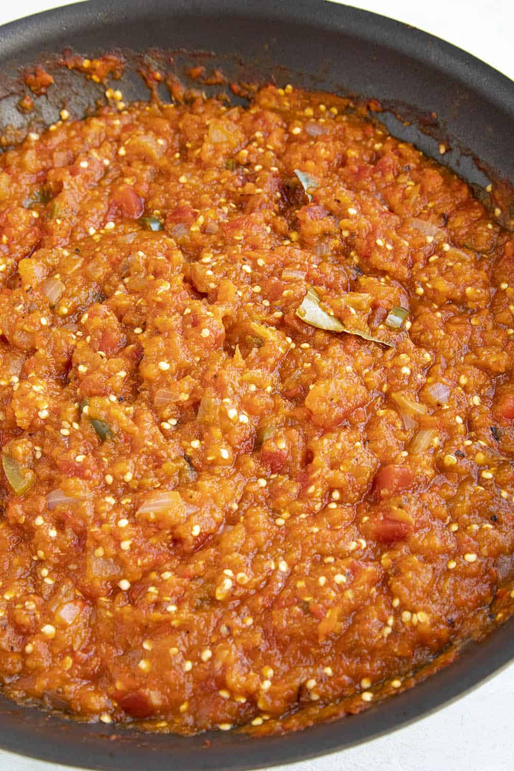 Zacusca simmering in a pan