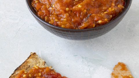 Zacusca Recipe (Romanian Roasted Egglplant and Red Pepper Spread)