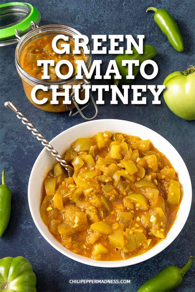 Green Tomato Chutney - Enjoy your green tomatoes with this flavorful green chutney recipe with step-by-step instructions. Uses plenty green tomatoes, chilies, garlic and spices. #Chutney #GreenTomatoes