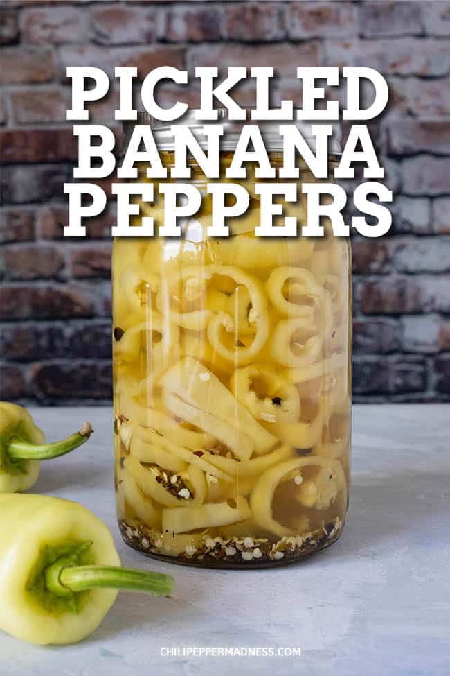 Pickled Banana Peppers - This pickled banana peppers recipe delivers crisp, crunchy, sweet banana peppers that are perfect for snacking or topping salads and sandwiches. Learn how to pickle banana peppers. #BananaPeppers #PickledPeppers #Preserving