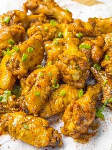 Sticky Chicken Wings served.