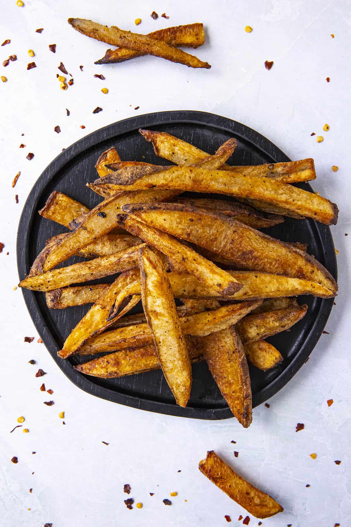 Baked Cajun Fries on a plate, ready to serve