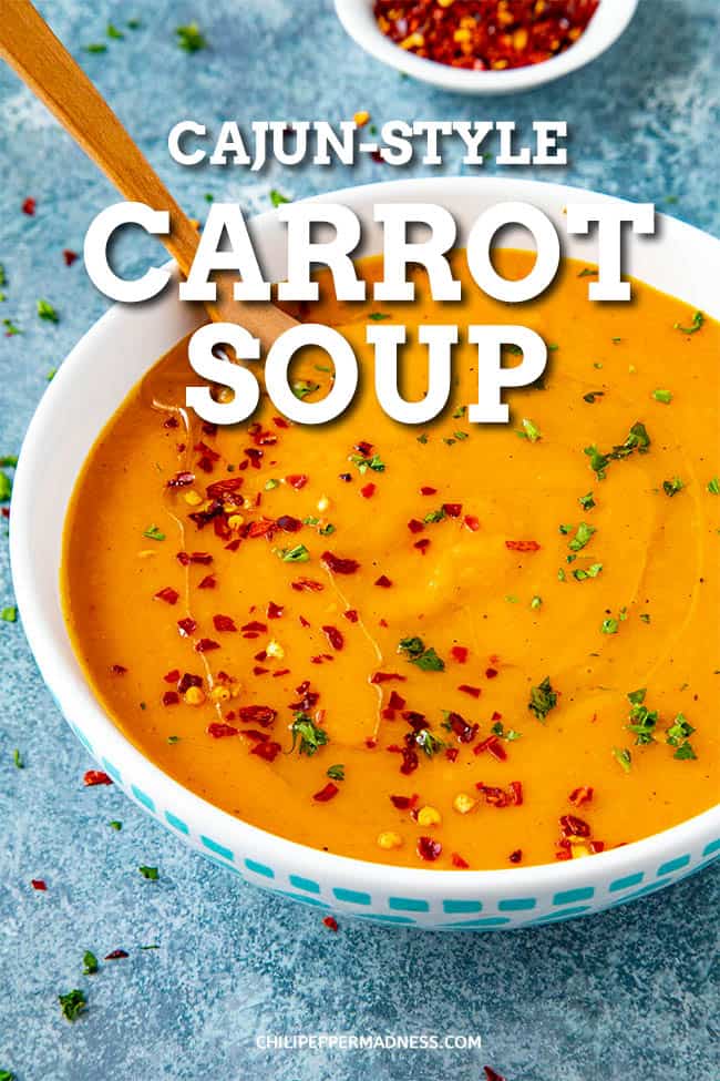 Cajun-Style Carrot Soup - This silky, creamy carrot soup recipe starts with a roux and simmers with lots of carrots and seasonings for just the right amount of spice. #Carrots #Soup