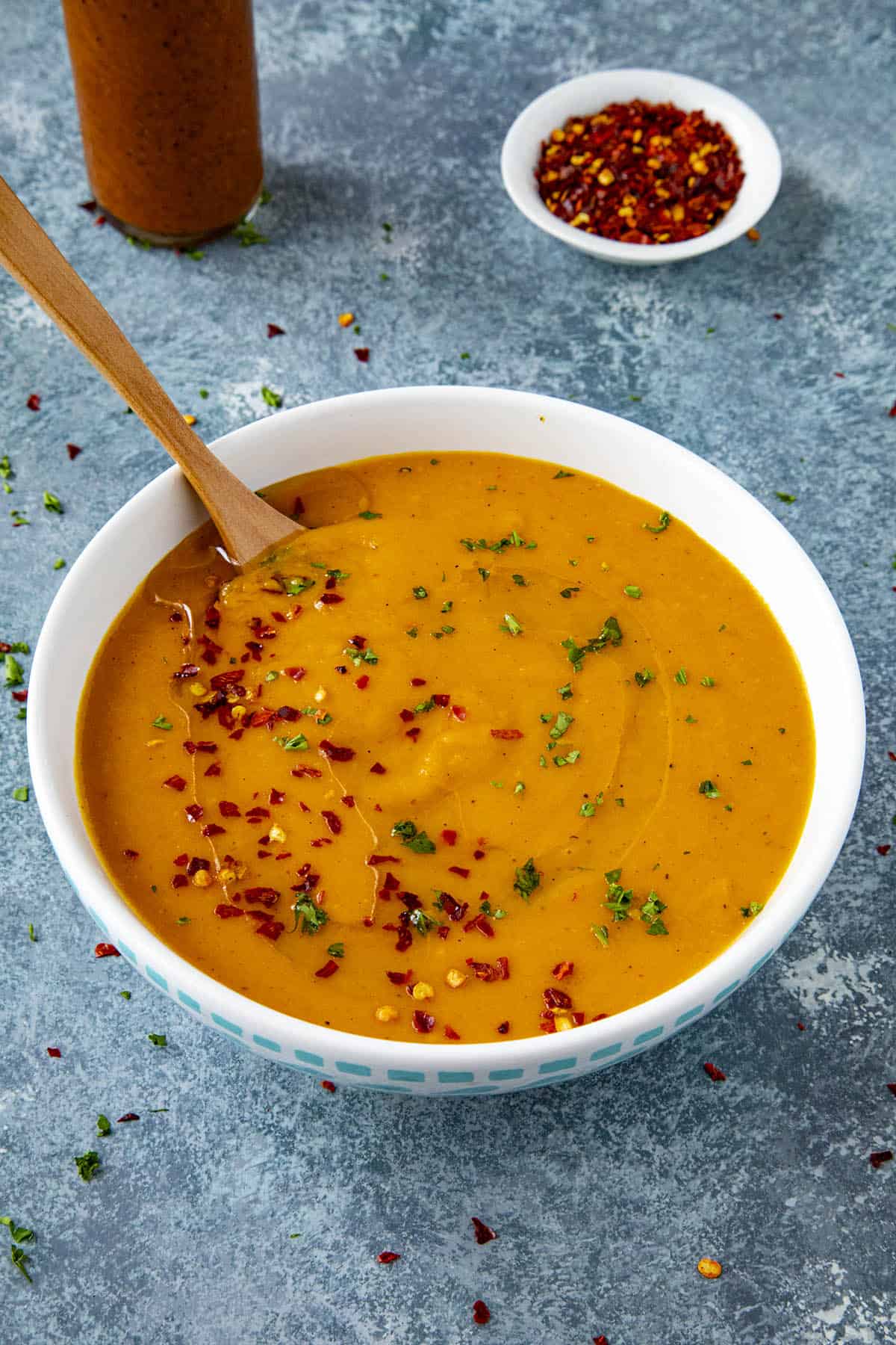 Cajun-Style Carrot Soup in a bowl