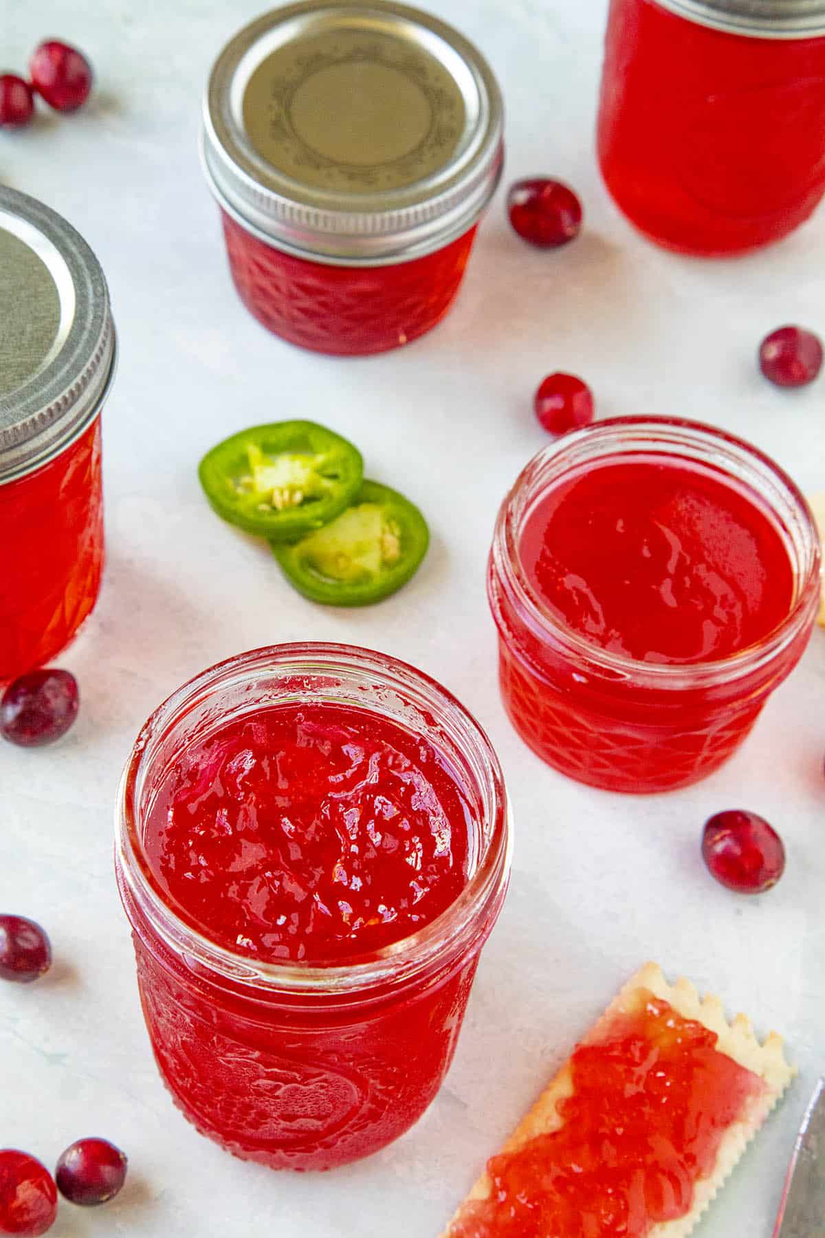 Cranberry Jalapeno Jelly, ready to serve