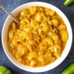 Green Tomato Chutney served in a big bowl