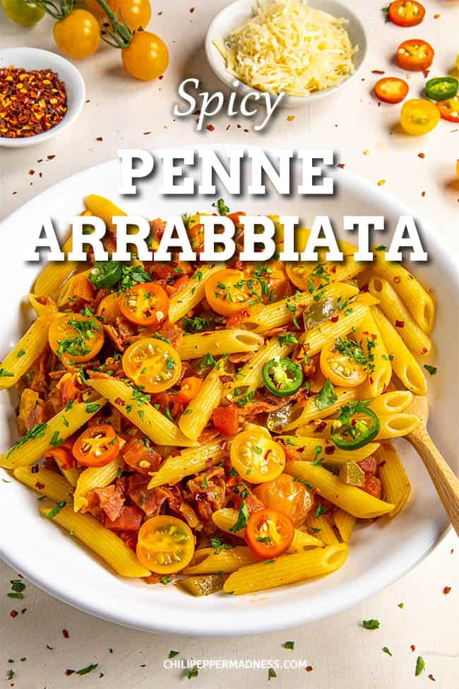 Penne Arrabbiata Recipe - This penne arrabbiata recipe brings the classic Italian dish to a whole new level with lots of chili flakes and extra spicy peppers. If you like your pasta spicy, this is for you! #ItalianFood #Pasta #Spicy