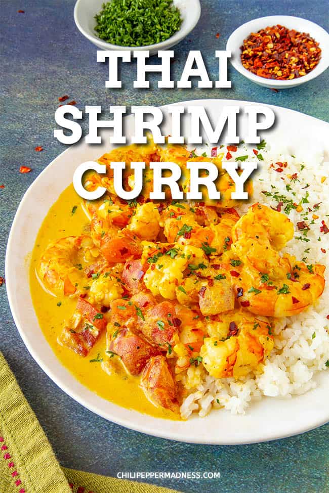 Thai Shrimp Curry Recipe - This Thai shrimp curry recipe is loaded with flavor, made with spicy curry paste, creamy coconut milk and succulent shrimp. Easy to make! Serve it with rice or noodles. It\'s a perfect weeknight meal. #Curry #CoconutCurry #EasyDinner
