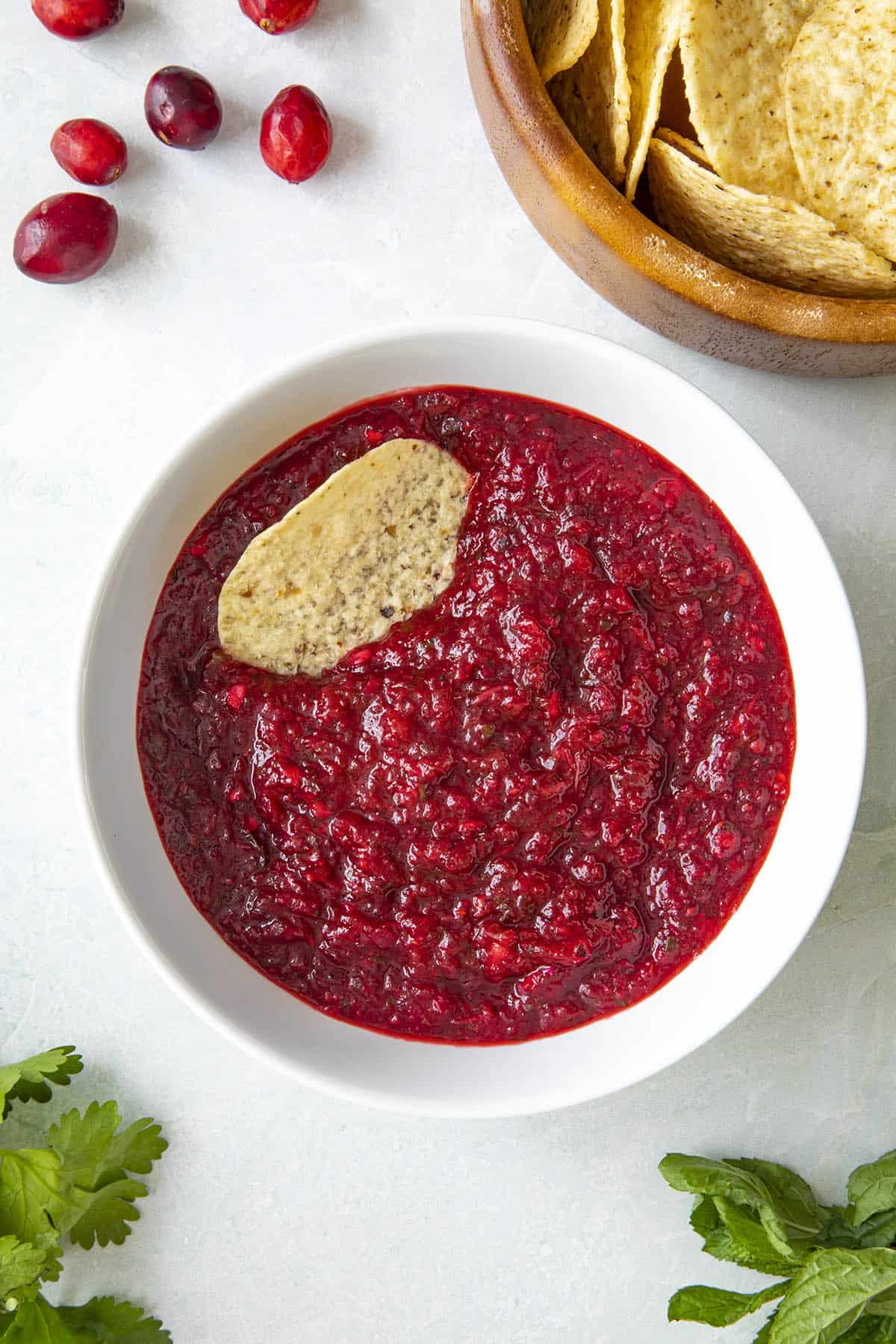 Cranberry Salsa in a bowl