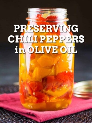 Preserving Chili Peppers in Olive Oil