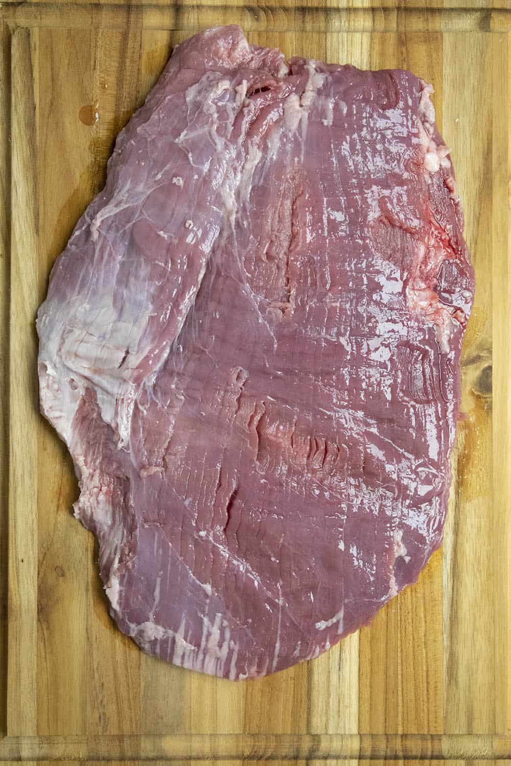 Flank Steak on a cutting board