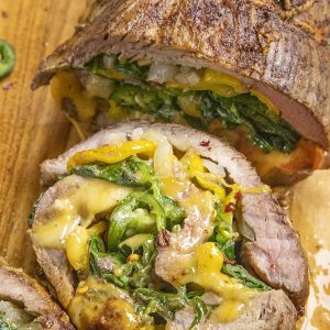 Spinach, Cheese and Chili Stuffed Flank Steak Recipe