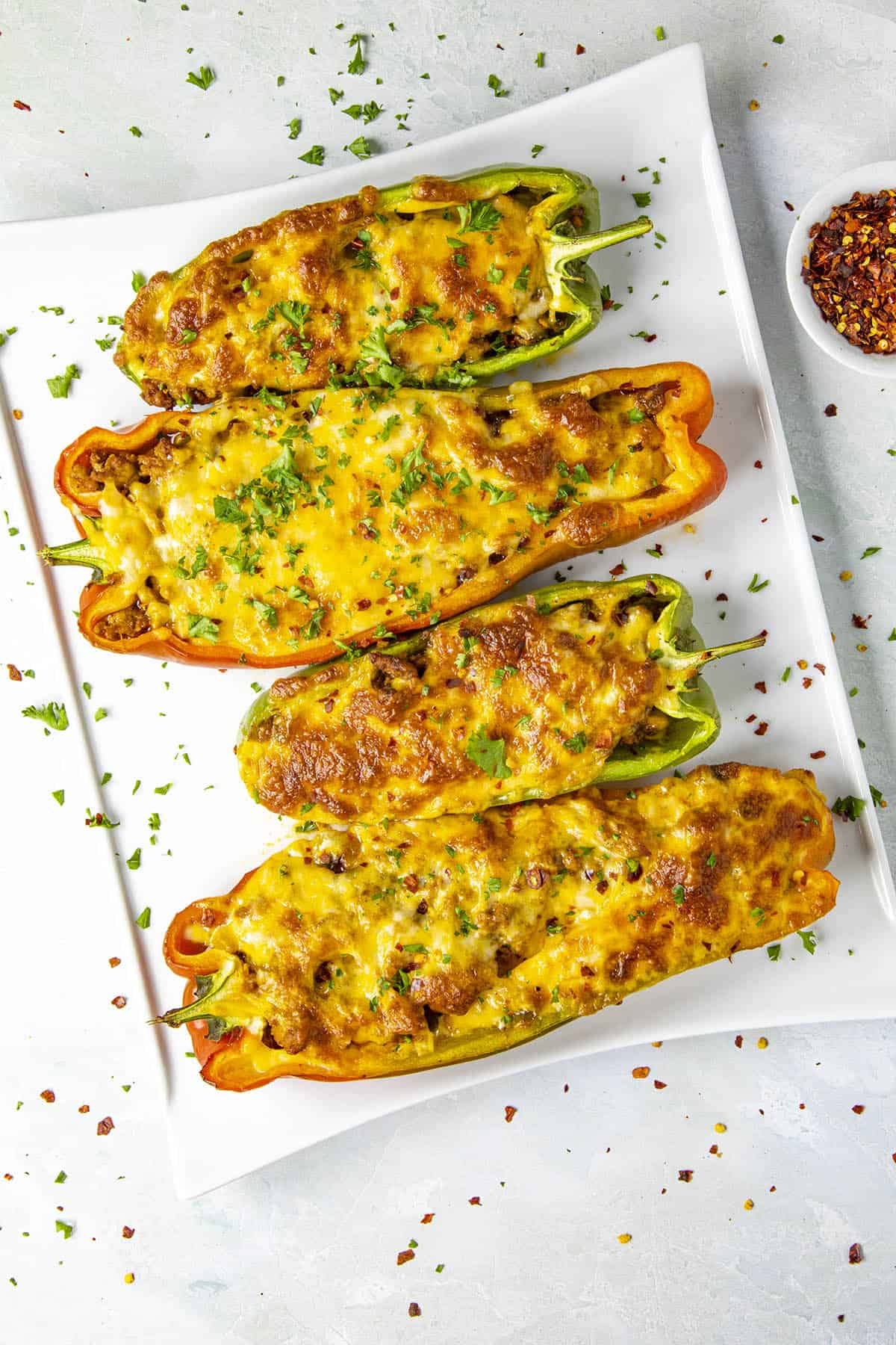 Taco Stuffed Peppers on a platter