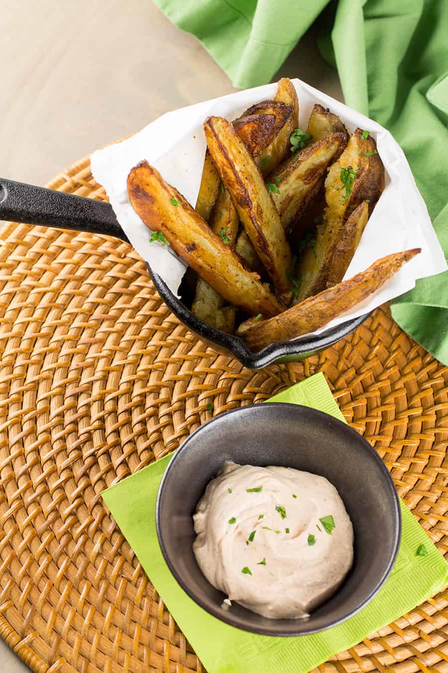 Cajun Baked Potato Wedges with Creamy Cajun Dipping Sauce Recipe