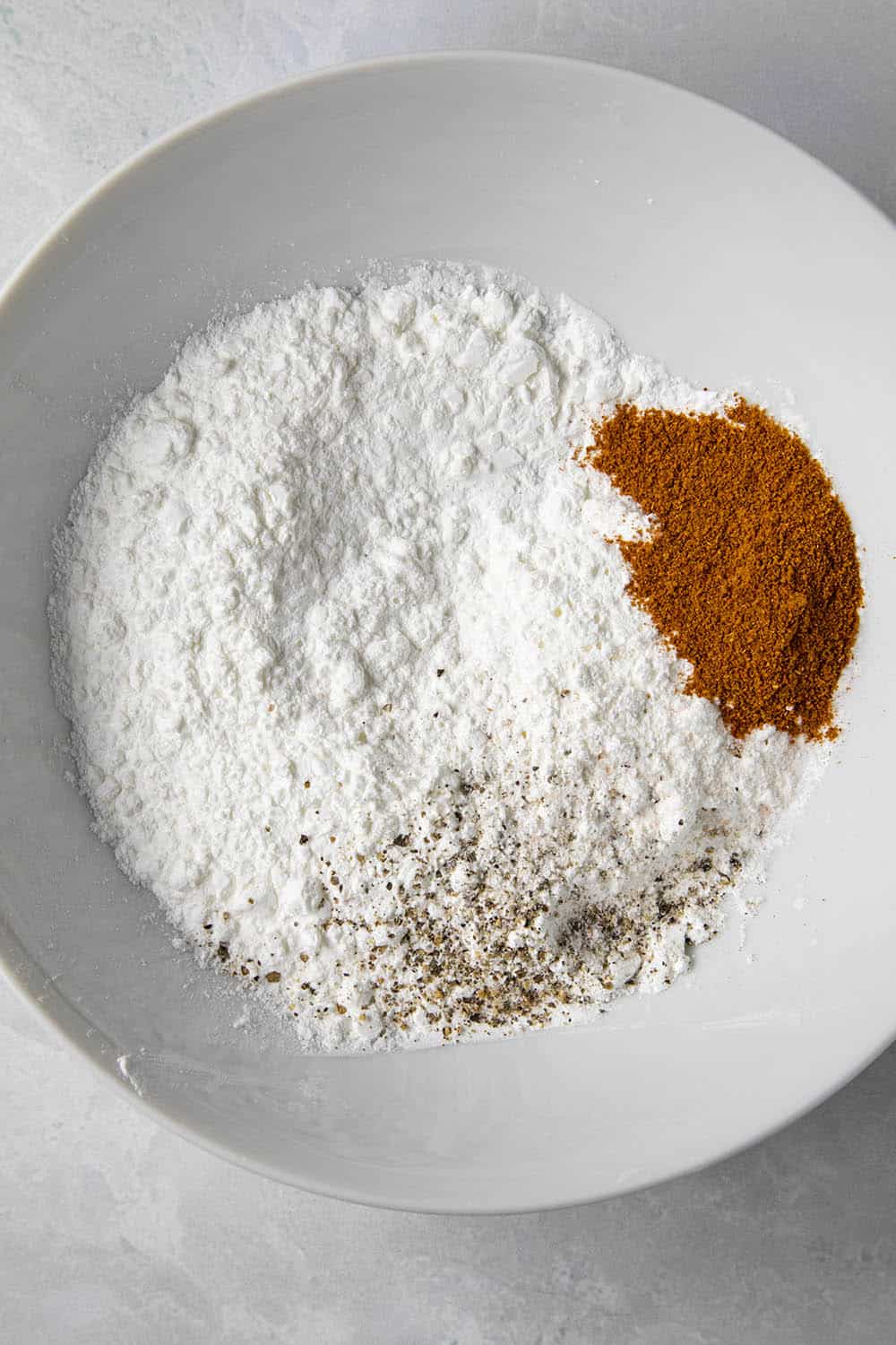 Seasoning for our fried bang bang shrimp breading