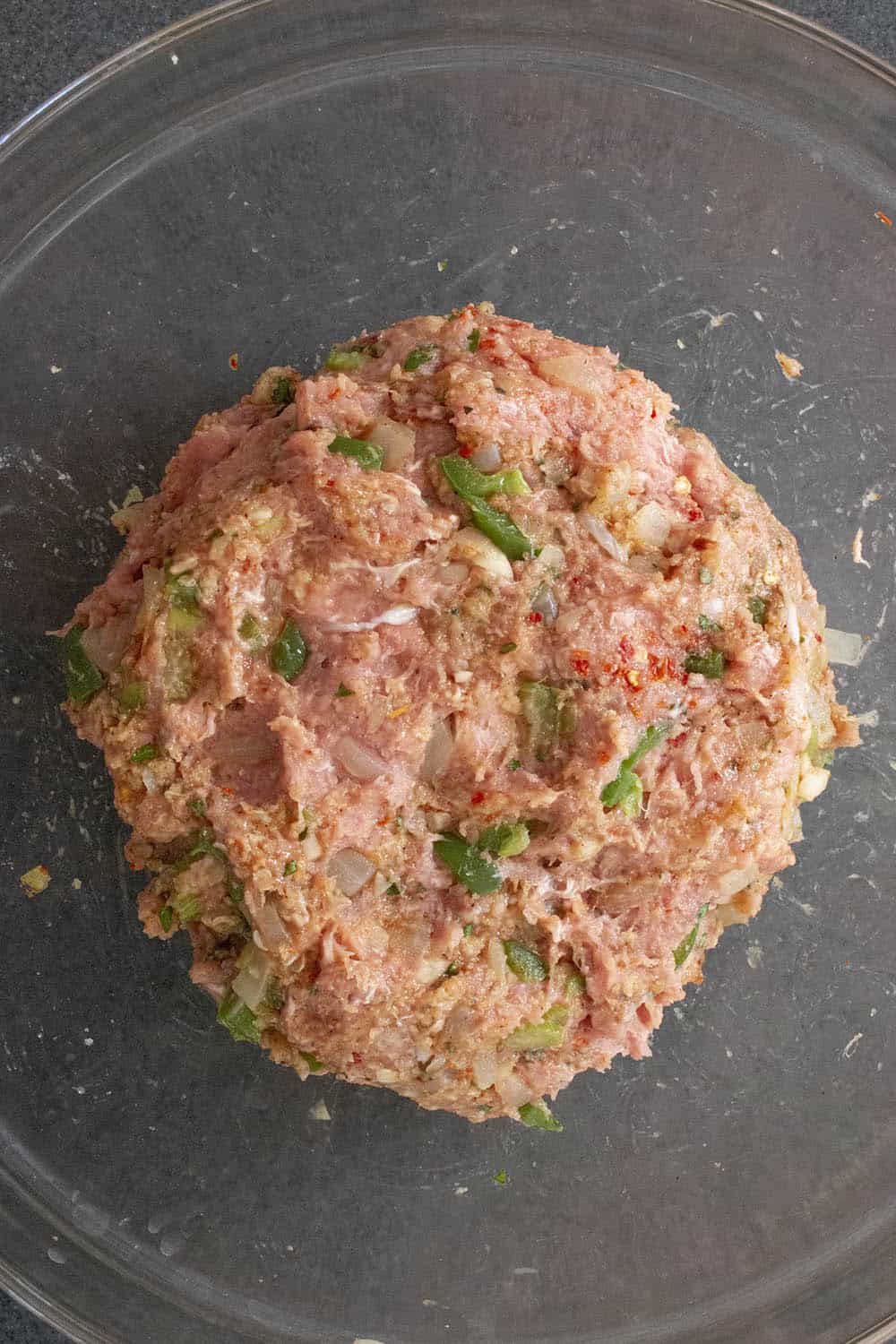 Meat mixture for our turkey meatballs