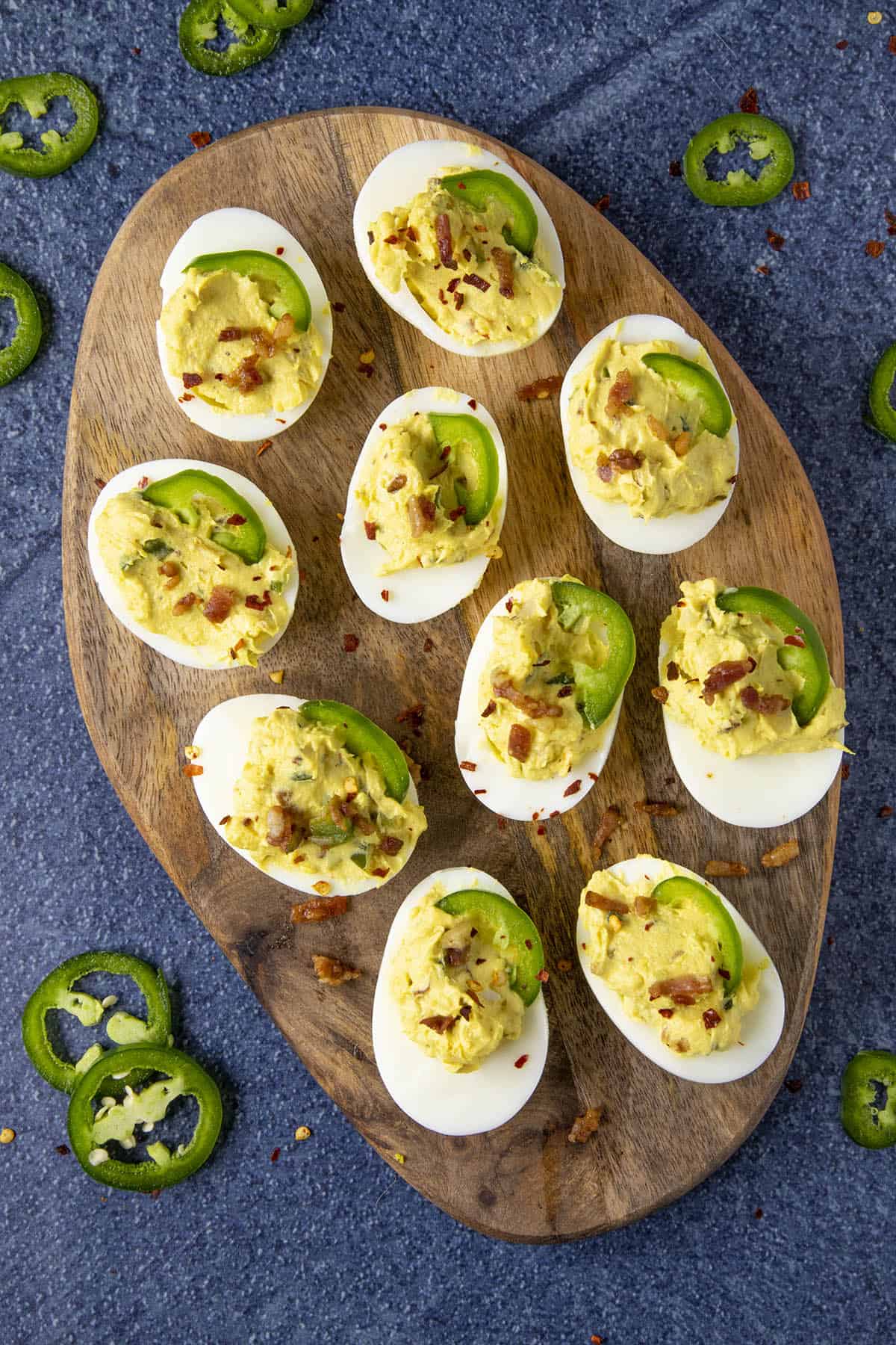 Serving up some Spicy Deviled Eggs with Bacon and Jalapeno