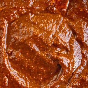 Showing the texture of the Mexican adobo sauce