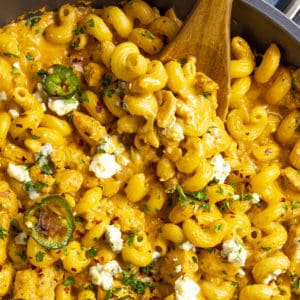 Buffalo Chicken Pasta being served