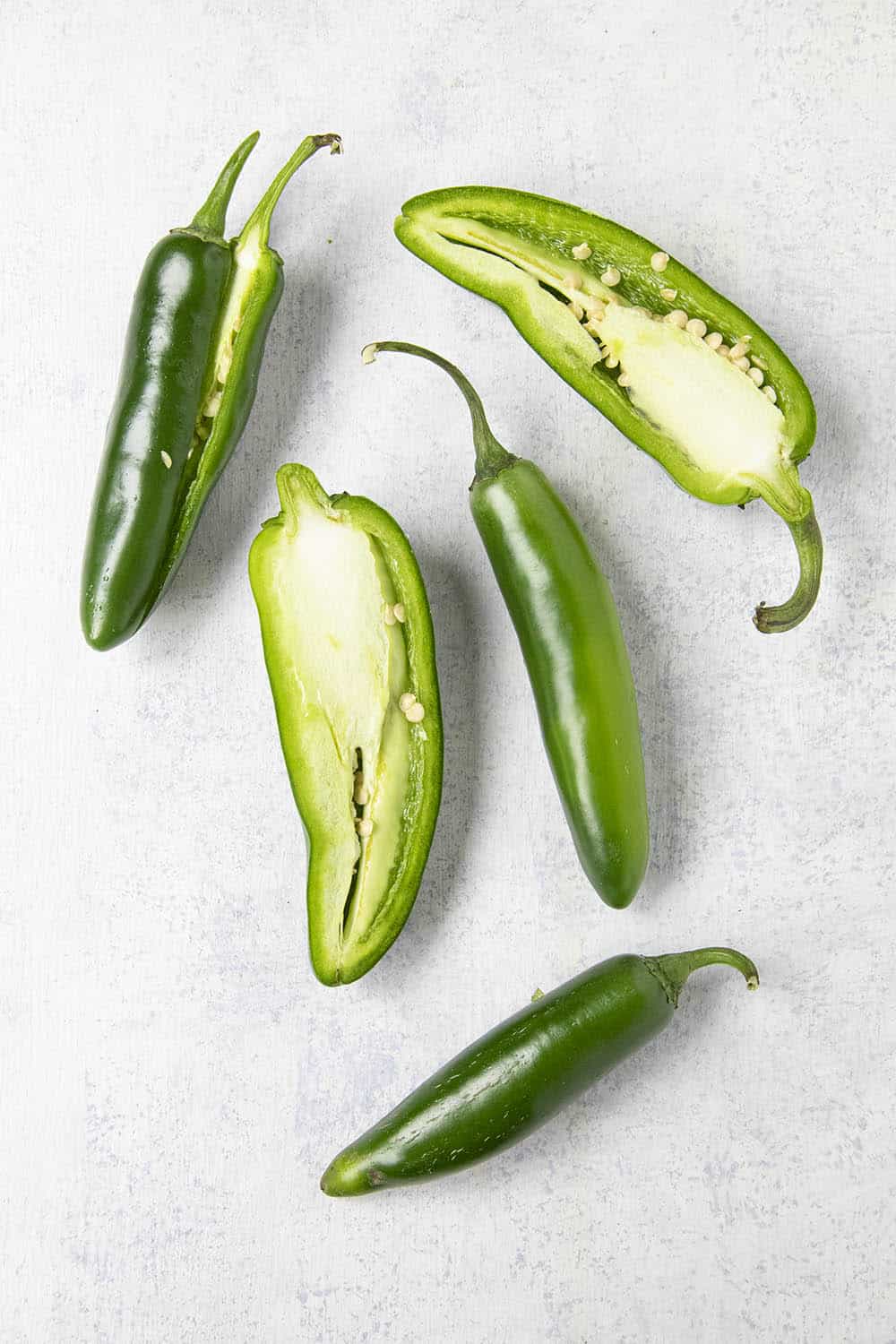 Jalapeno peppers and serrano peppers