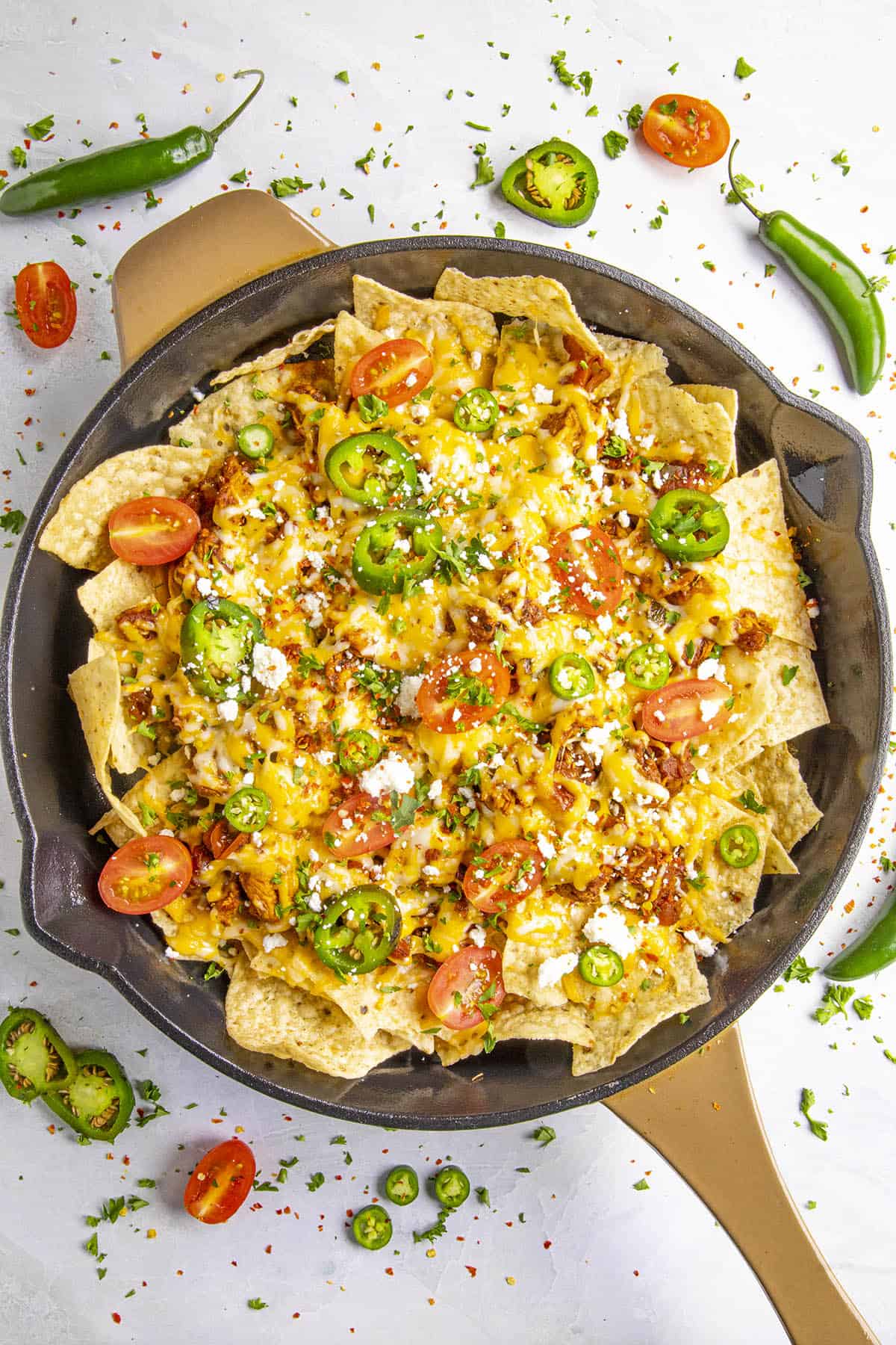 Chipotle Chicken Nachos ready to serve