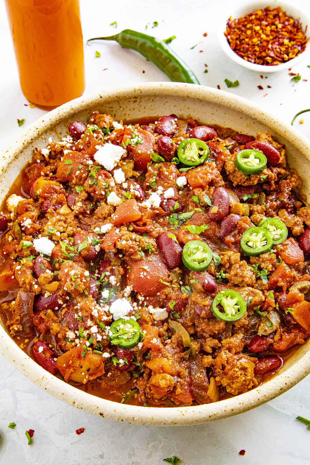 Chipotle Chili in a bowl, ready to serve