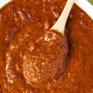 Guajillo Sauce in a bowl, ready to serve