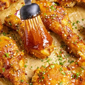 Glazing the Korean Fried Chicken