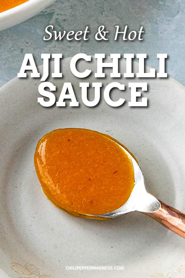 Easy Aji Chili Sauce - This aji chili sauce recipe is hot and sweet, made with a variety of fresh aji peppers from my garden, along with onion, cayenne peppers and more. Very easy to make. #chilisauce #peppersauce #hotsauce #ajipeppers