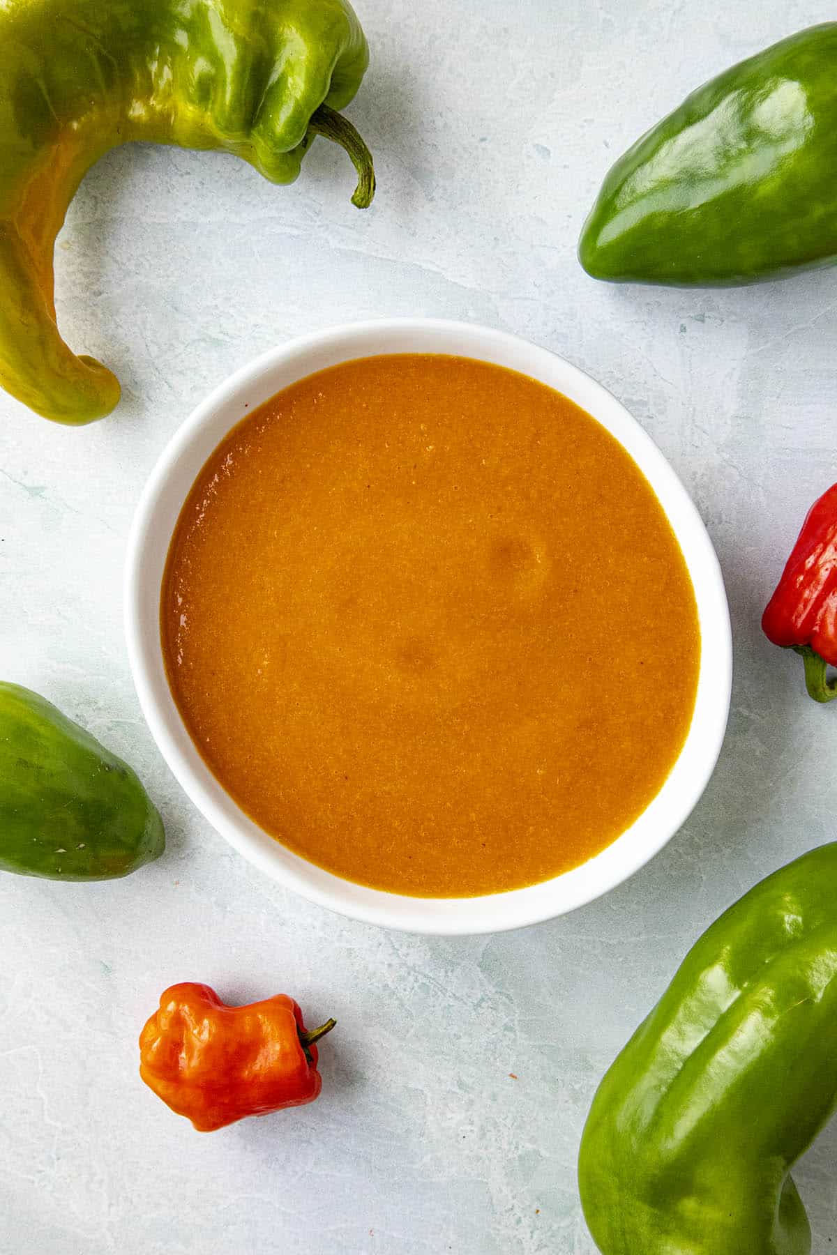 Aji Chili Sauce in a bowl, ready to serve