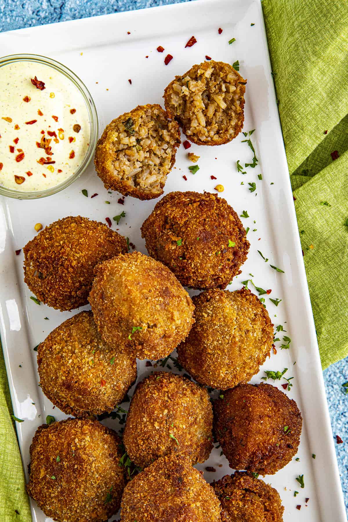 Boudin balls on a plate