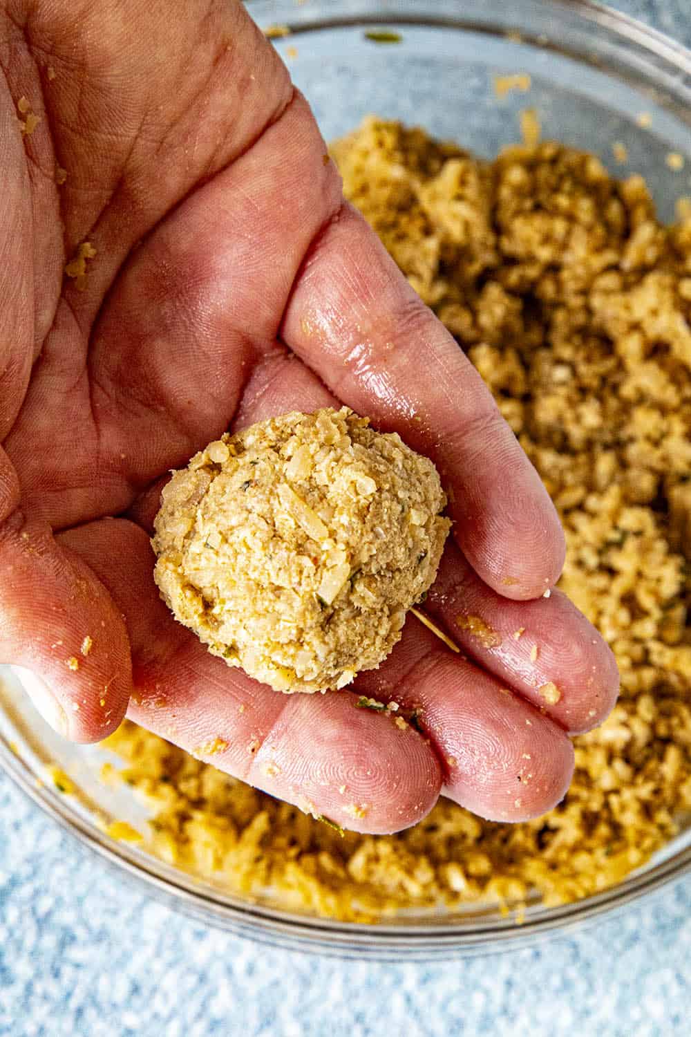 Forming boudin balls by hand
