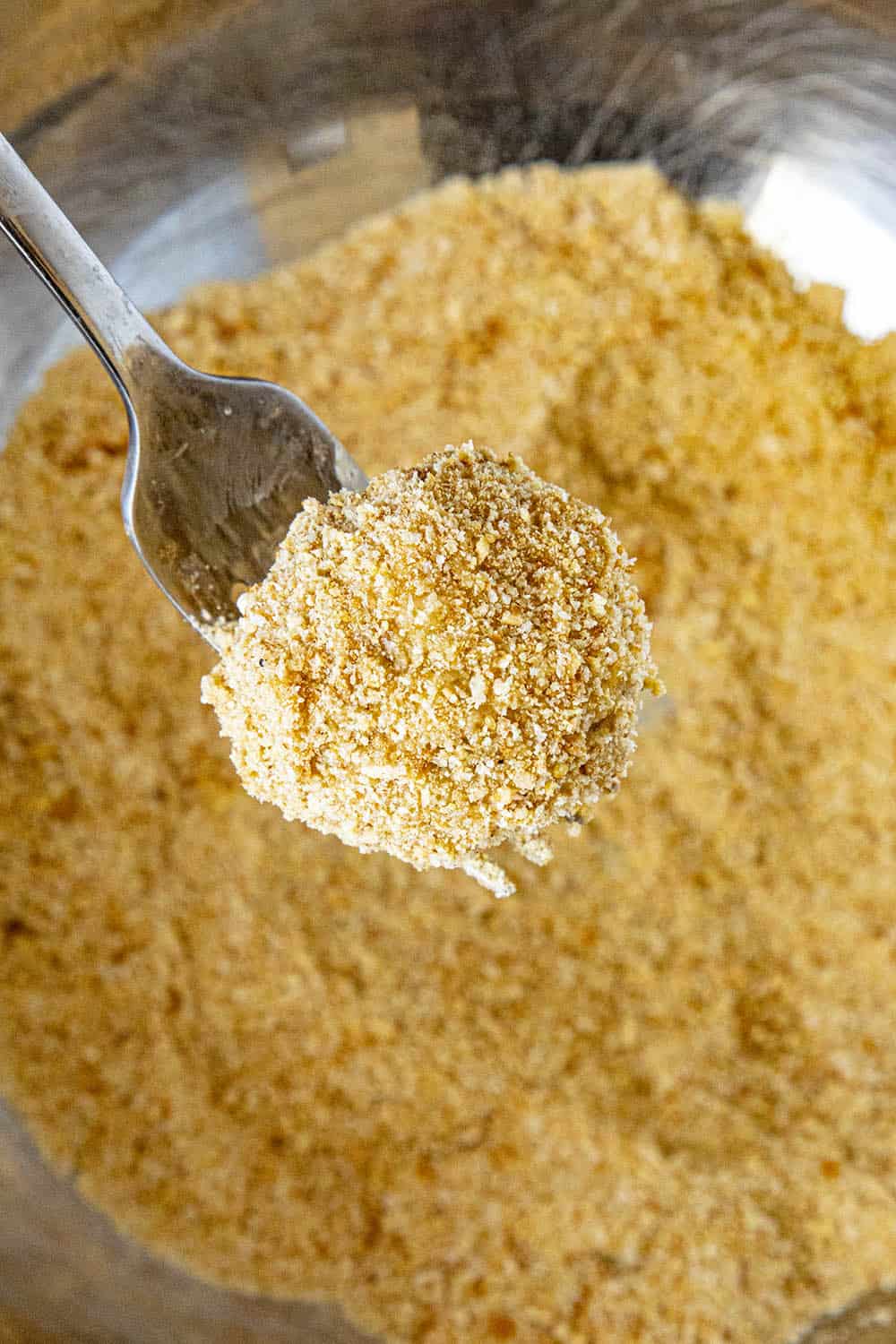 Coating the boudin balls with bread crumbs