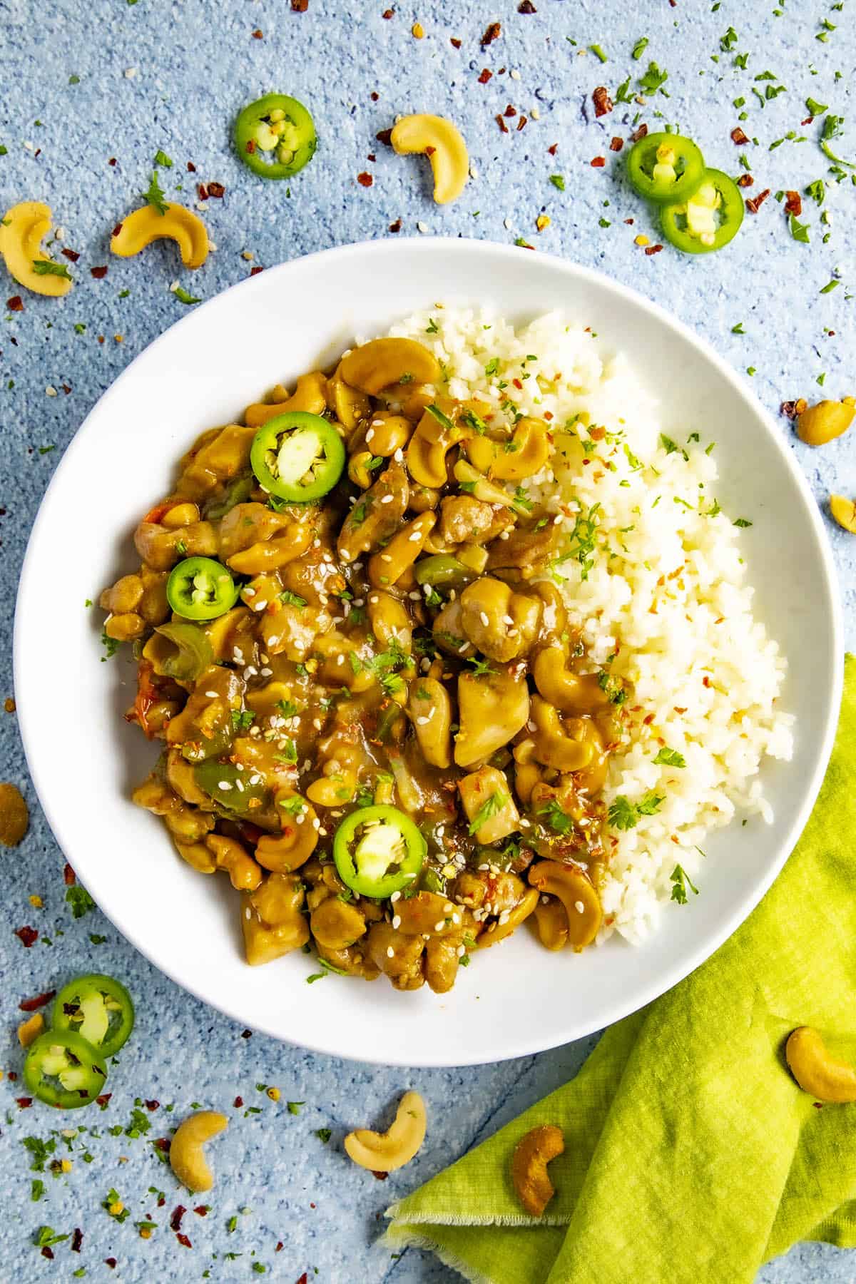 Cashew Chicken served over rice