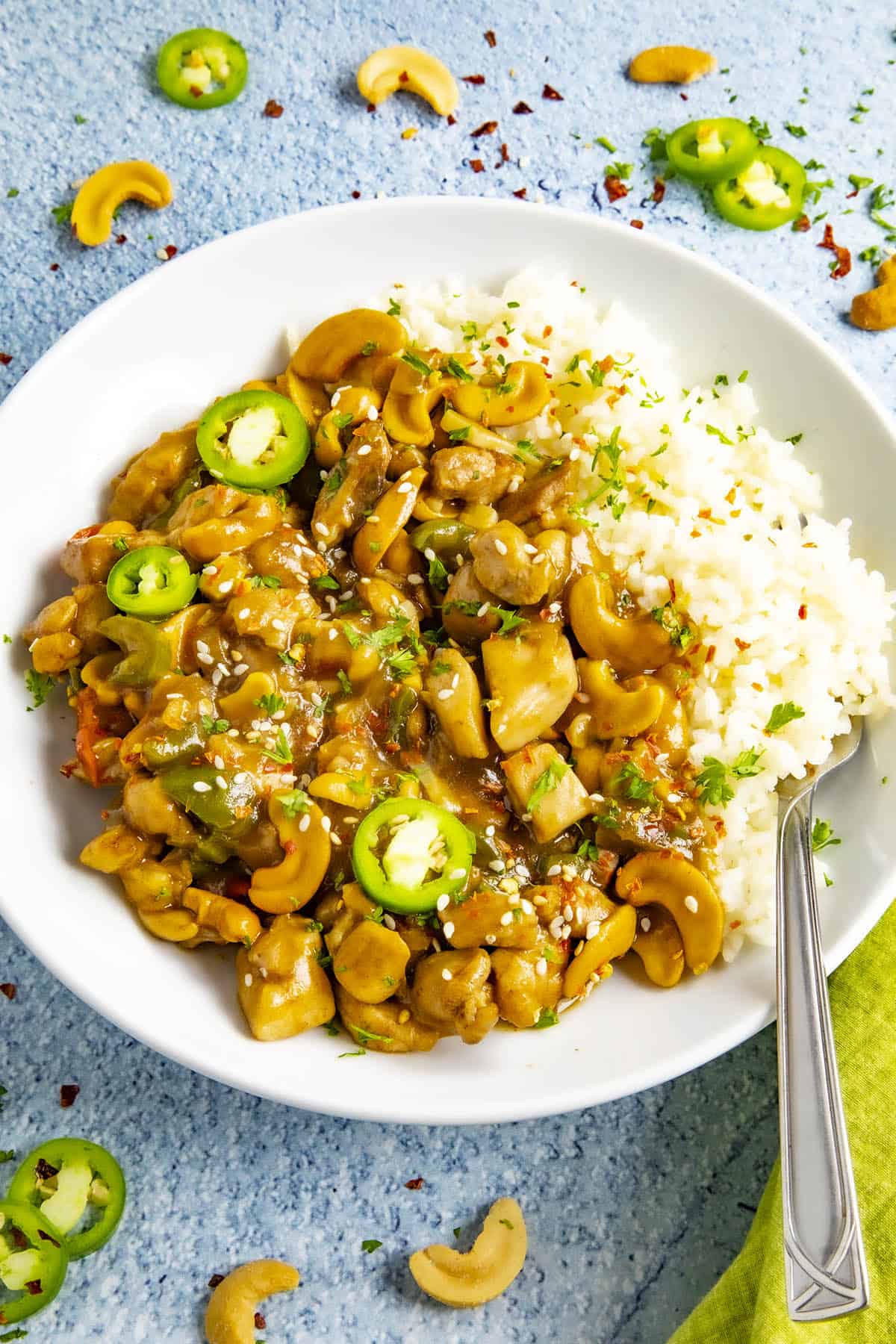 Saucy Cashew Chicken in a bowl