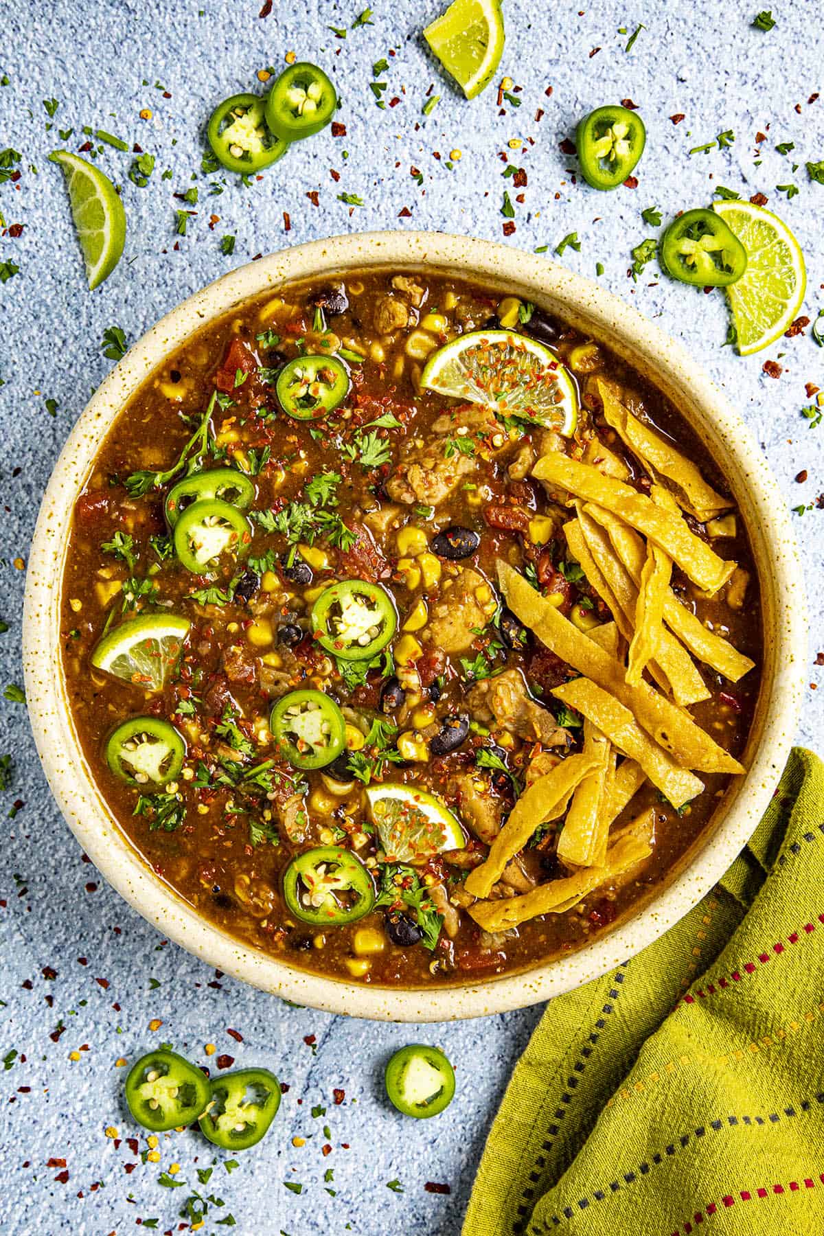 Chunky Chicken Tortilla Soup, ready to serve