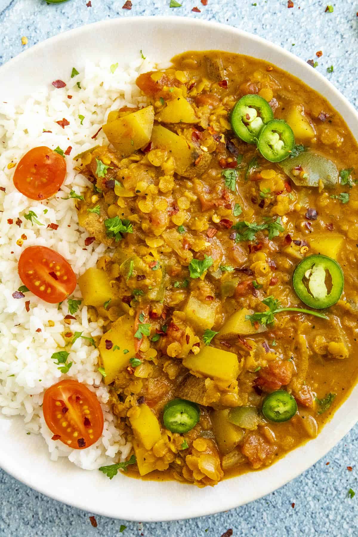 Masoor Dal (Red Lentil Curry) in a bowl