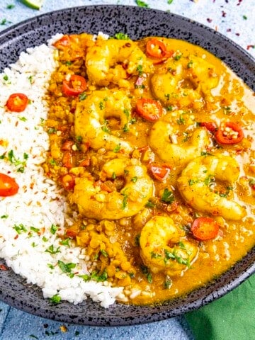 Red Curry served in a bowl.