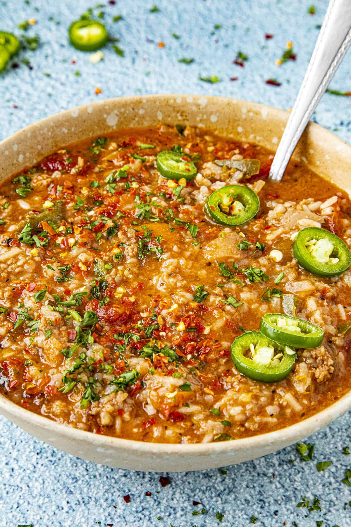 Stuffed Pepper Soup in a bowl